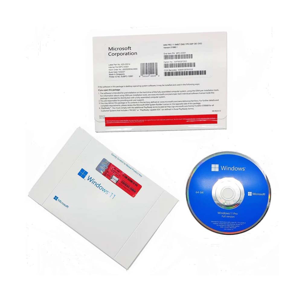 Hệ điều hành Microsoft Windows Pro 11 64Bit Eng Intl 1pk DSP OEI DVD (FQC-10528)